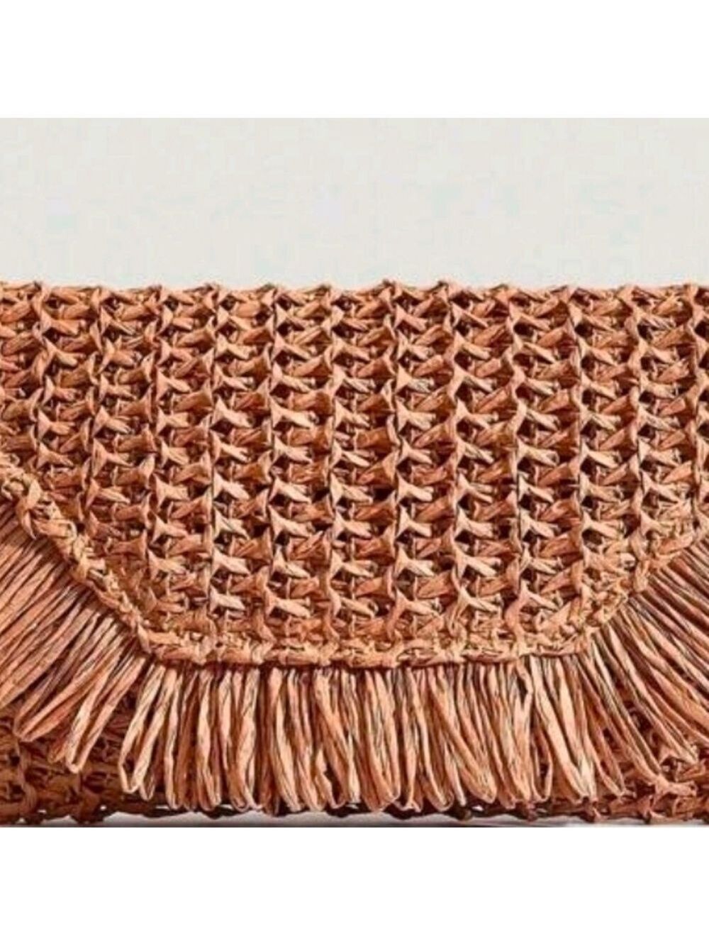 Tan Woven Clutch Elegant - Picture 4 of 5
